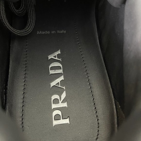 Prada 2EG285 Men's Black Leather Logo Lace-up Sneakers, Many sizes - Picture 14 of 16